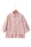 Ruffle Hem Bracelet Sleeve Shirt