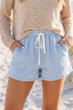 Drawstring Waist Denim Shorts