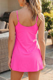 Pink Tunic Tank Dress Athletic Shorts Two Piece Set