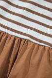 Chestnut Striped Sleeveless Long Dress