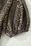 Leopard Print Short Sleeve Denim Mini Dress