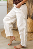Khaki Stripe Barrel Jeans