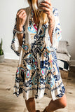 White Tribal Mini Dress