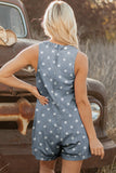 Polka Dot Loose Denim Romper