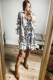 White Tribal Mini Dress