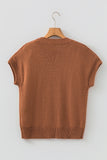 Chestnut Western Horseshoe Pattern Short Sleeve Knit Sweater