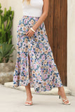 Bohemian Print Maxi Skirt with Split