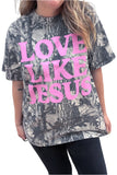 Woodland Camo LOVE LIKE JESUS Plus Size T Shirt