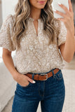 Pink Floral Puff Sleeve Blouse