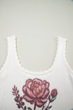 Floral Print Square Neck Sweater Vest