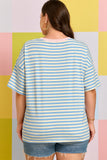 Stripe Plus Size Drop Shoulder Tee