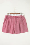 Red Plaid Print Plus Size Shorts