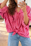 Red Stripe Button-Up Shirt