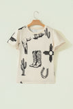 Retro Western Print T Shirt