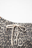 Leopard Drawstring Denim Shorts