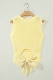 Yellow Cream Cropped  Sweater Tank