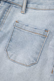Light Wash High Rise Denim Shorts