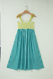 Patchwork Knot Strap Midi Dress
