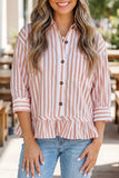 Ruffle Hem Bracelet Sleeve Shirt