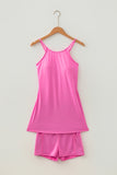 Pink Tunic Tank Dress Athletic Shorts Two Piece Set