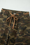 Camouflage Retro Grommet Loose Jeans