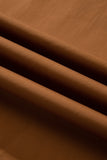 Chestnut Striped Sleeveless Long Dress