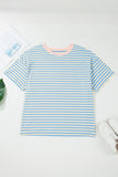 Stripe Plus Size Drop Shoulder Tee