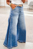 Gathering Flare Leg Jeans