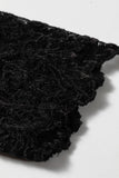 Black Elegant Stand Neck Lace Long Sleeve Top