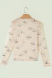 Western Print Mesh High Neck Top