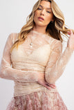 Jet Stream floral Mesh Long Sleeve Top