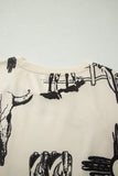Retro Western Print T Shirt
