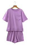 Raw Edge Oversized Top and Shorts Set