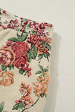 Scalloped Trim Jacquard Floral Mini Skirt