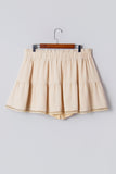 Plus Size Lace Trim Ruffled Shorts