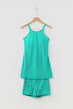 Pink Tunic Tank Dress Athletic Shorts Two Piece Set