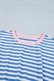 Sky Blue Stripe Tie T Shirt Mini Dress