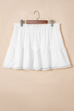 White Plus Size Boho Ruffled Shorts
