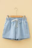Drawstring Waist Denim Shorts