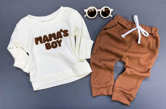 Mama's boy waffle knit set