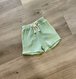 Sage muslin shorts set