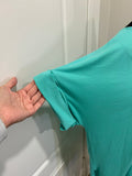 Teal rolled sleeve plus size basic top