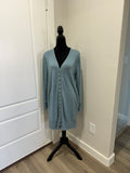 Blue/grey snap front cardigan