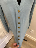 Blue/grey snap front cardigan