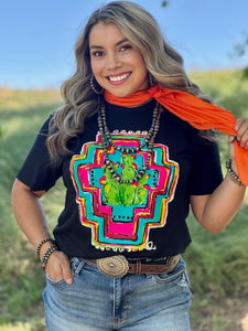 Callie Ann Stetler Aztec with Cacti Tee