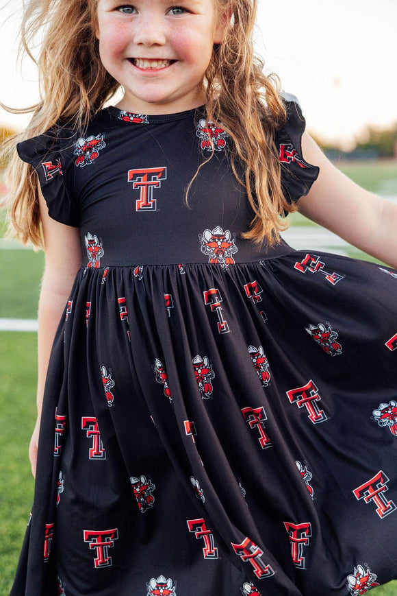 cute texas tech dresses Texas Tech Puff Sleeve "It's Gameday" Foil Shirt Dress  Red Raider  Outfitter