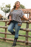 Leopard Short Sleeve Plus Size Top
