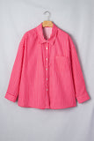 Red Stripe Button-Up Shirt