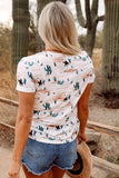 Cactus Print Crew Neck Top