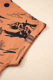 Desert Sand Print Short Sleeve Knit Top